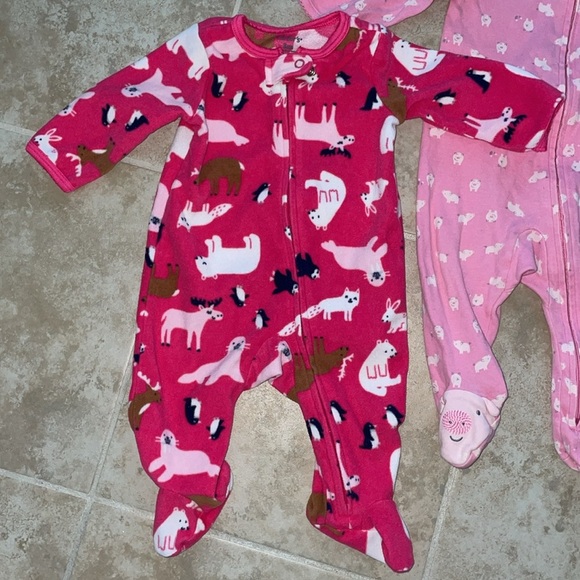 Adorable 3-Piece Baby Girl Footies Size 3-6M - Picture 4 of 6